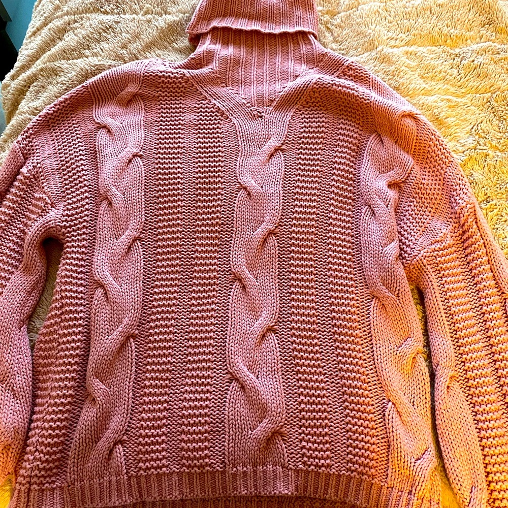 Medium Pink Turtle Neck Sweater